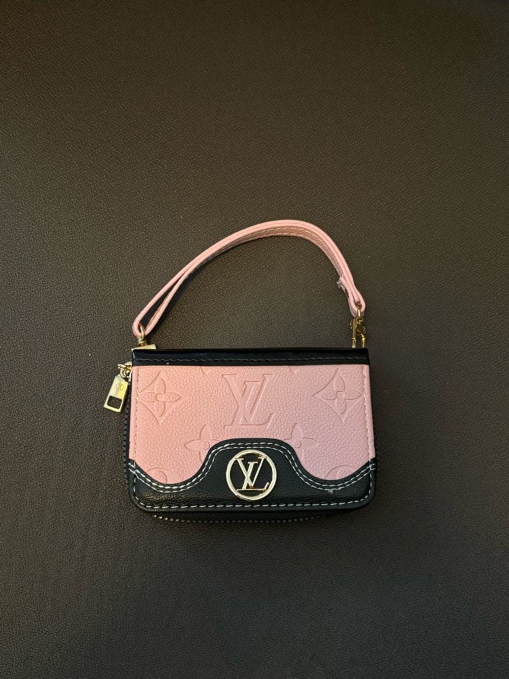 Pink embossed Clutch Credit Card Holder